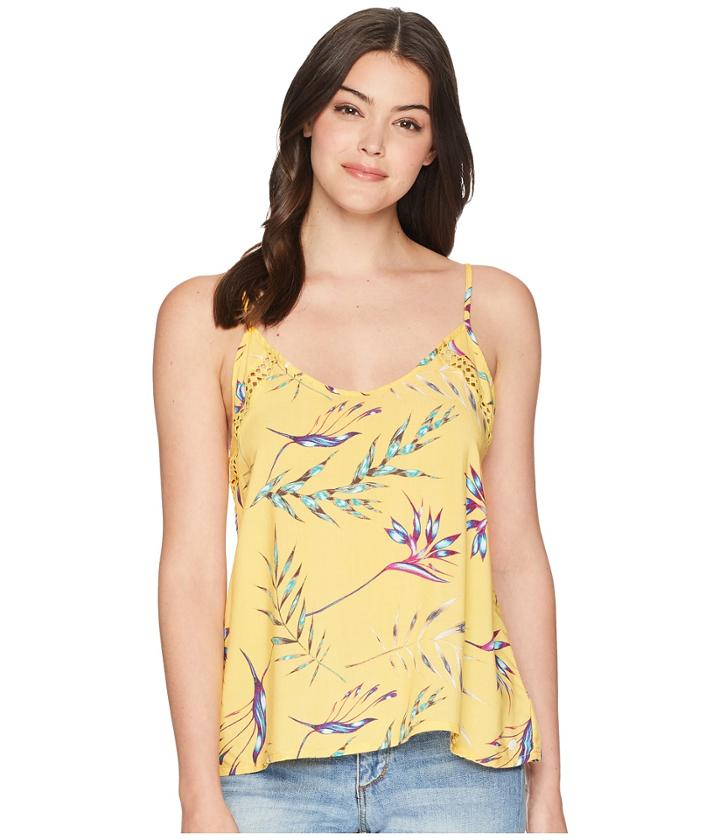 Roxy Black Waves (buff Yellow Stormy Flowers) Women's Clothing
