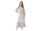 Juicy Couture Mixed Floral Maxi Dress (eggshell/sweat Cornflower) Women's Dress