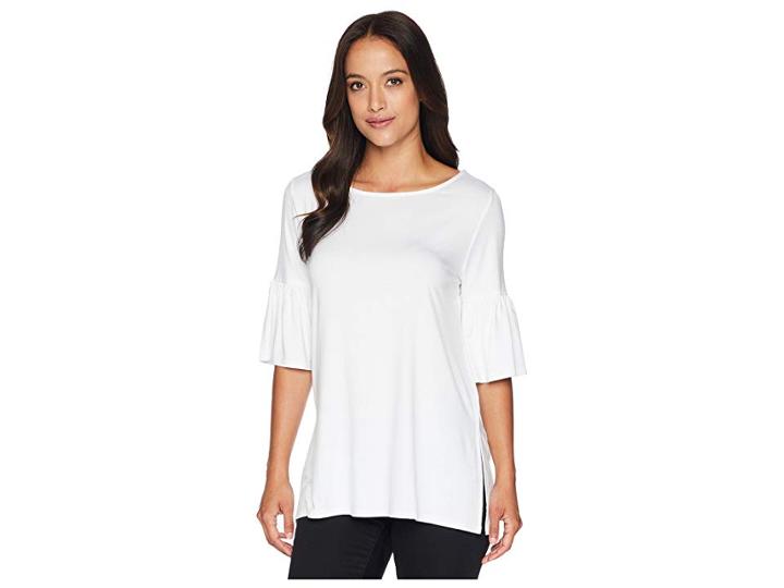 Karen Kane Side Slit Flare Sleeve Top (off-white) Women's Clothing