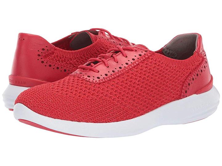 Cole Haan 2.0 Ella Grand Knit Oxford (aura Orange Knit/leather/optic White) Women's Shoes