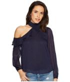 Astr The Label Lulu Top (navy Sparkle) Women's Clothing
