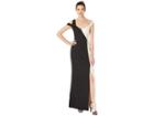 Bcbgmaxazria Bicolored Asymmetrical Neck Gown (black/combo) Women's Dress