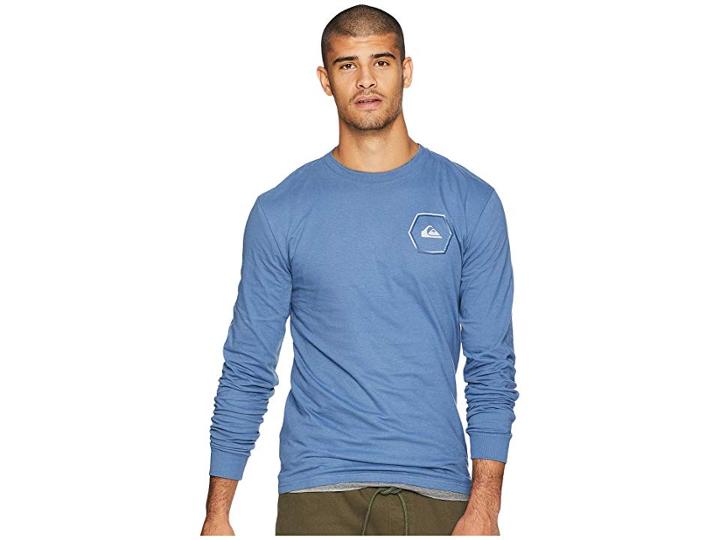 Quiksilver Swell Symmetry Long Sleeve Tee (bijou Blue) Men's Long Sleeve Pullover