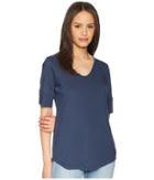 Royal Robbins Merinolux V-neck Tee (deep Blue) Women's T Shirt