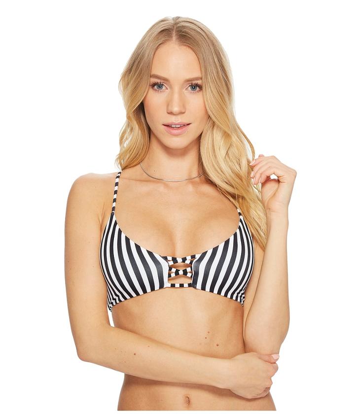 L*space Sensual Solids Flynn Top (domino Stripe) Women's Swimwear