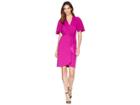 Donna Morgan Faux Wrap Kimono Sleeve Crepe Dress (orchid) Women's Dress