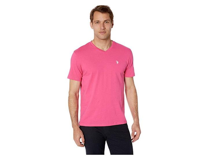 U.s. Polo Assn. V-neck Tee (watermelon Beach) Men's Clothing