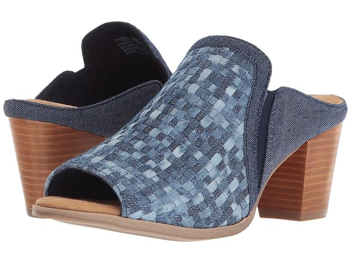 Minnetonka Mona (blue Denim Weave) Women's 1-2 Inch Heel Shoes
