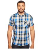 United By Blue Short Sleeve Springer Plaid Shirt (blue/tan) Men's Clothing