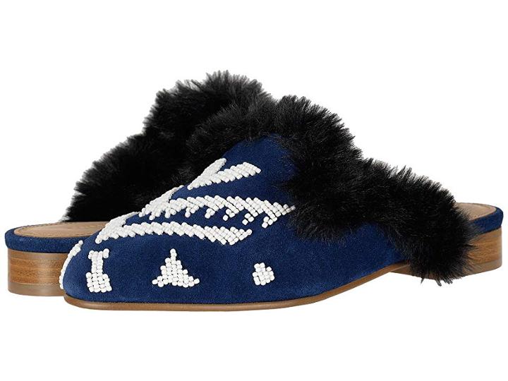 Soludos Sedona Faux Fur Beaded Mule (navy) Women's Shoes