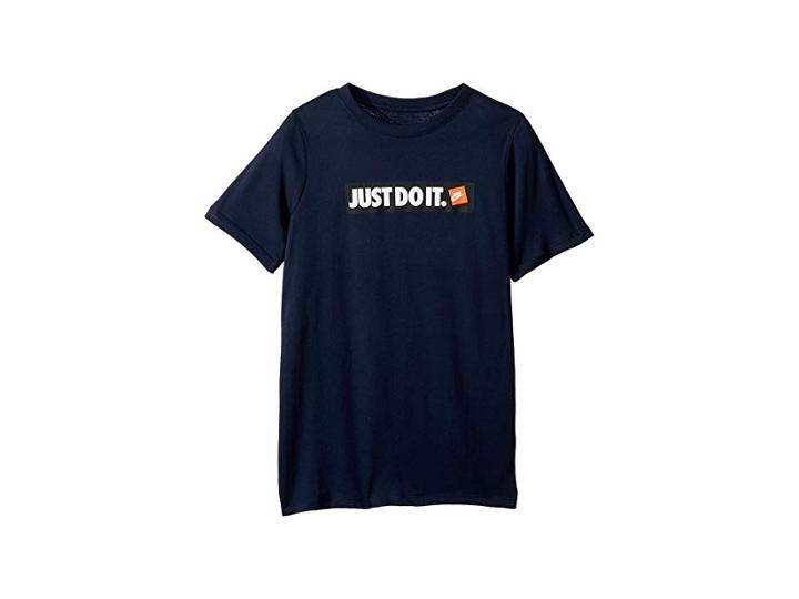 Nike Kids Nsw Just Do It Bumper Sticker T-shirt (big Kids) (obsidian) Boy's T Shirt
