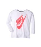 Nike Kids Sportswear Essential Long Sleeve Top (little Kids) (white) Girl's Clothing