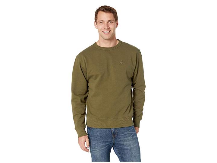 Champion Powerblend Fleece Crew (hiker Green) Men's Sweatshirt