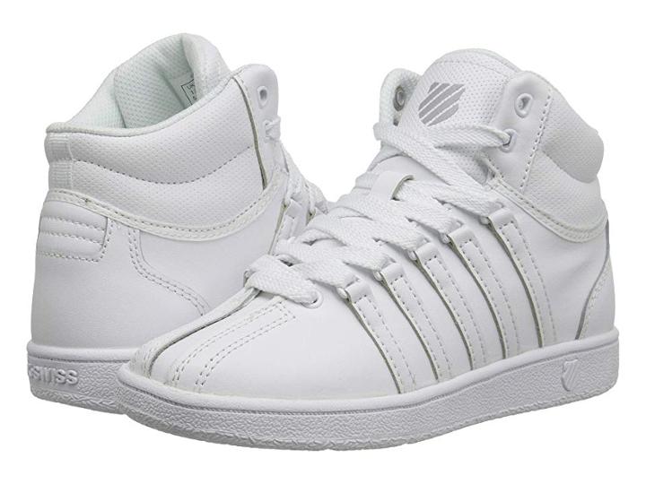 K-swiss Classic Vn Midtm (little Kid) (white/white) Athletic Shoes