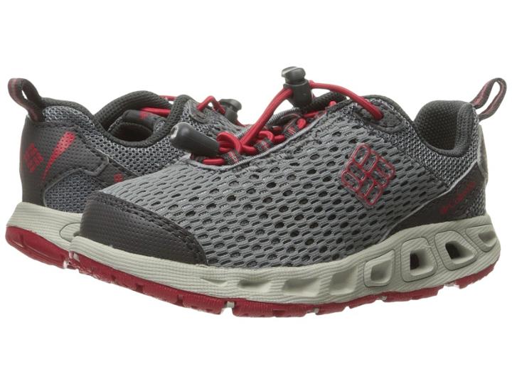 Columbia Kids Drainmakertm Iii (toddler/little Kid/big Kid) (grey Ash/mountain Red) Boys Shoes