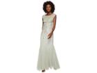 Adrianna Papell Cap Sleeve Fully Beaded Mob Gown (mint) Women's Dress