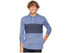 Quiksilver Edo District Hoodie Tee (bijour Blue Heather) Men's T Shirt