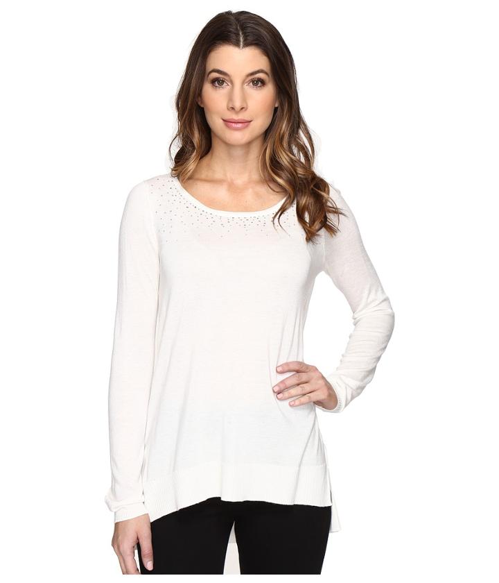 Nydj Rhinestone Sweater (vanilla) Women's Sweater