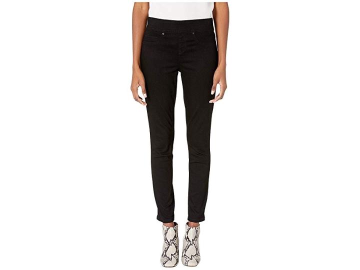 Nicole Miller New York Slim Pull-on In Jet Black (jet Black Wash) Women's Jeans