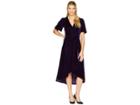 Donna Morgan Velvet Faux Wrap Dress With Flutter Sleeve (bright Purple) Women's Dress