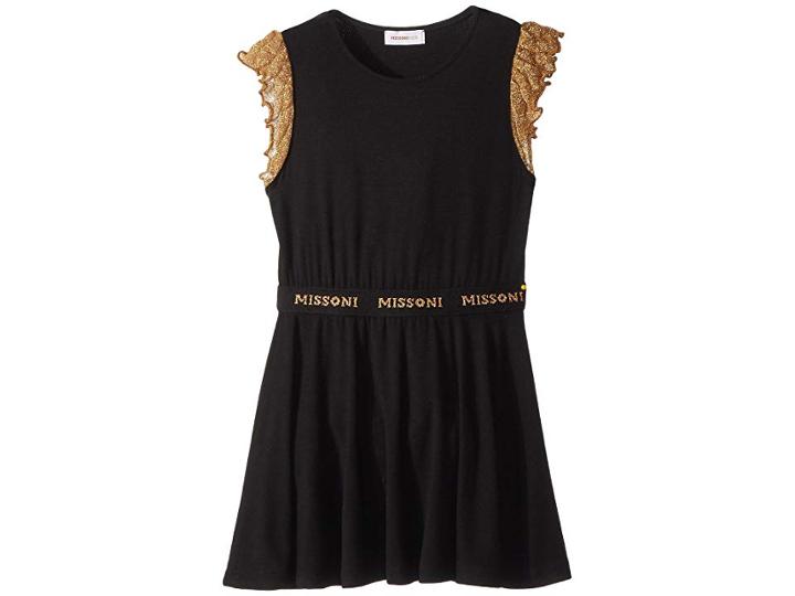 Missoni Kids Lace Sleeve Jersey Dress (toddler/little Kids) (black) Girl's Dress