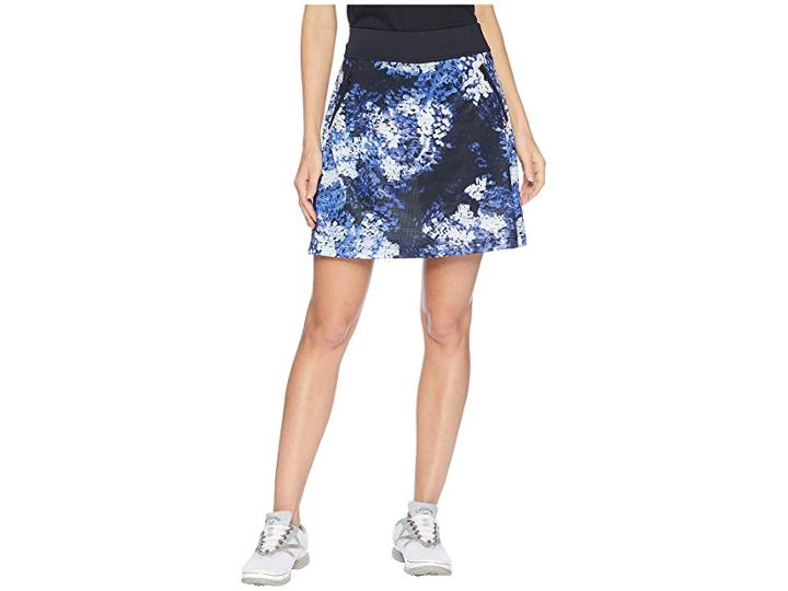 Callaway 18 Knit Skort W/ Brush Stroke Printed Mesh (dazzling Blue) Women's Skort