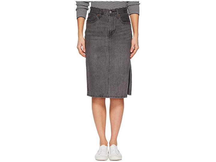 Levi's(r) Premium Premium Side Slit Skirt (satellite Black) Women's Skirt