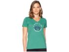 Life Is Good Get Lost, Get Found Crusher Vee T-shirt (forest Green) Women's T Shirt