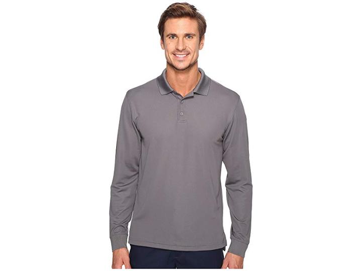 Under Armour Ua Tac Performance Polo Long Sleeve (graphite) Men's Long Sleeve Pullover