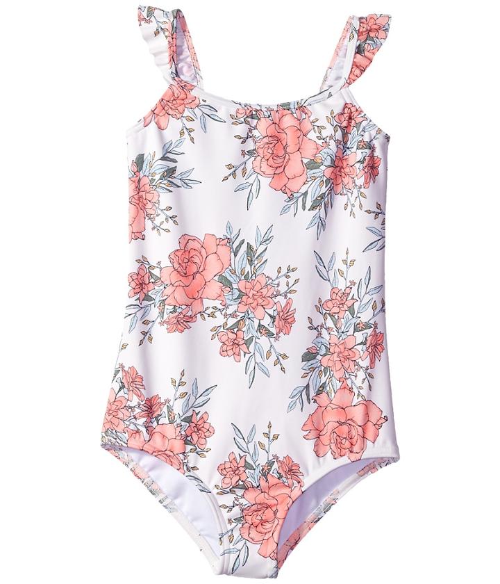 Billabong Kids Nova Floral One-piece (little Kids/big Kids) (seashell) Girl's Swimsuits One Piece