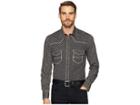 Rock And Roll Cowboy Long Sleeve Snap Print B2s6027 (black) Men's Clothing