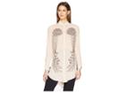 Versace Jeans Couture Sheer Button Up Tunic (rose Dust) Women's Blouse