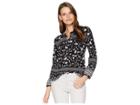Lucky Brand Embroidered Peasant Top (black Multi (border Print)) Women's Blouse