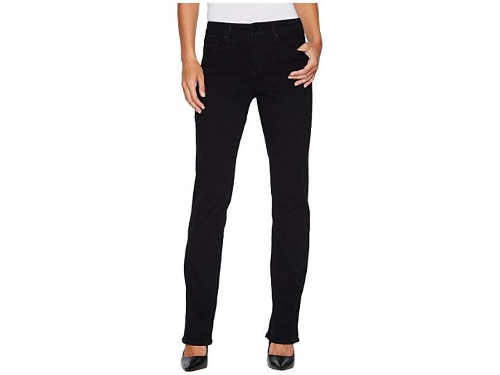 Nydj Marilyn Straight W/ Geo Shine Back In Black (black) Women's Jeans