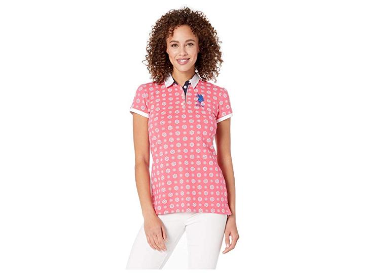 U.s. Polo Assn. Floral Dot Trim (shangri La Rose) Women's Clothing