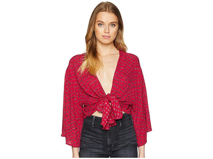 Billabong Knot Yours Woven Top (crimson) Women's Clothing