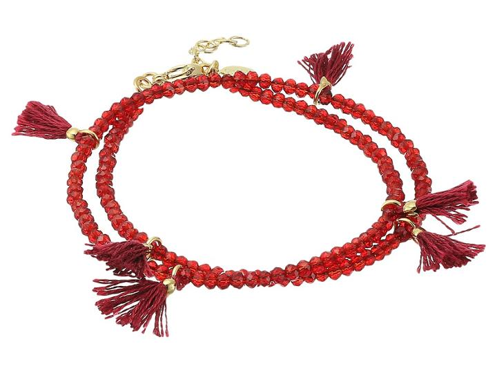 Shashi Laila Crystal Wrap Bracelet (red) Bracelet