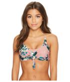 Splendid Watercolor Floral Crop Bralette (sandy Pink) Women's Swimwear