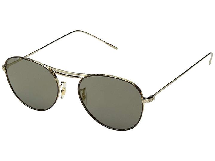 Oliver Peoples Cade (brushed Gold/dark Tortoise Black/graphite Gold Mirror) Fashion Sunglasses