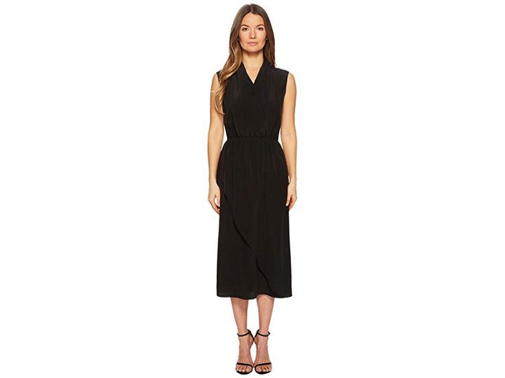 Vince Draped Cross Front Dress (black) Women's Dress