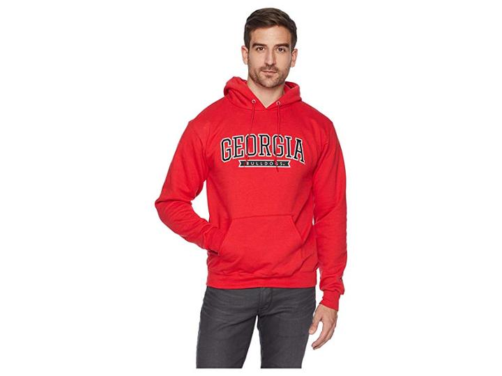 Champion College Georgia Bulldogs Eco(r) Powerblend(r) Hoodie 2 (scarlet) Men's Sweatshirt