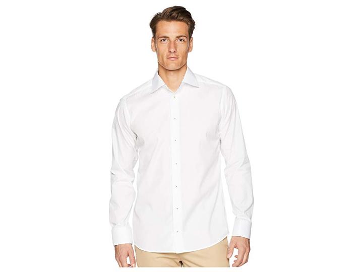 Eton Slim Fit Ice Cream Print Contrast Cuff Shirt (white) Men's Long Sleeve Button Up