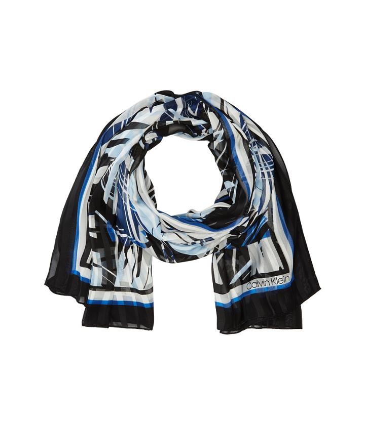 Calvin Klein Abstract Tropical Shadow Stripe Scarf (regatta) Scarves