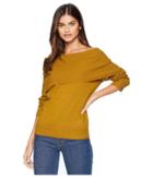 Moon River Off Shoulder Sweater (mustard) Women's Sweater