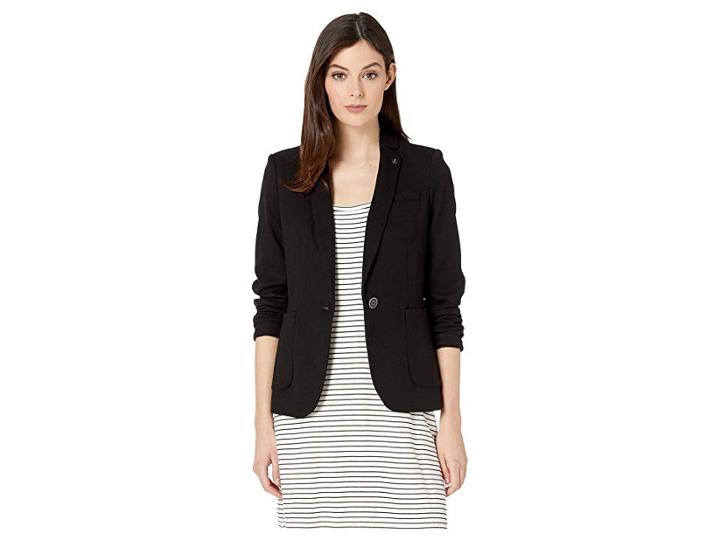 Tommy Hilfiger One-button Patch Pocket Jacket (black) Women's Coat