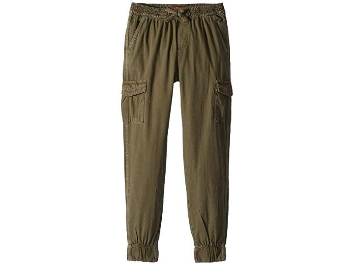 7 For All Mankind Kids Cargo Canvas Jogger Pants (big Kids) (olive) Boy's Casual Pants