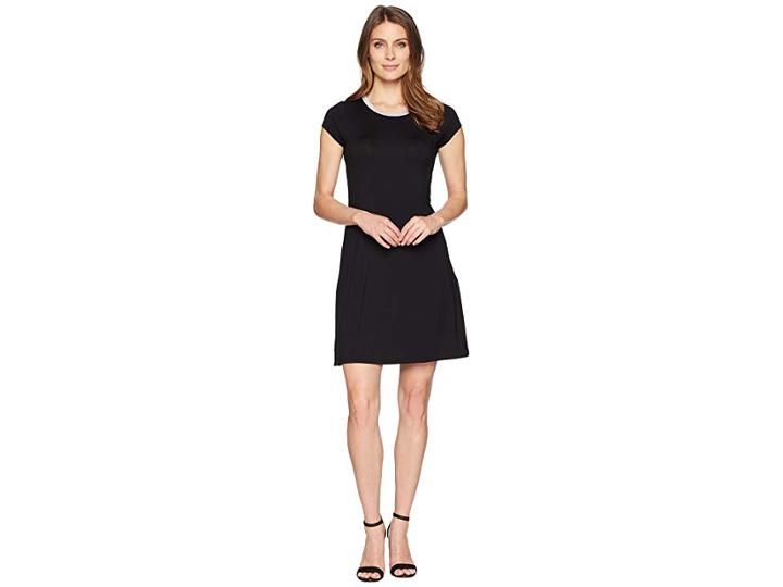 Michael Michael Kors Cap Sleeve Seam Mini Dress (black) Women's Dress