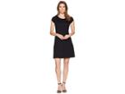 Michael Michael Kors Cap Sleeve Seam Mini Dress (black) Women's Dress