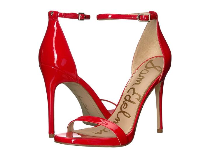 Sam Edelman Ariella Strappy Sandal Heel (candy Red Patent) Women's Shoes