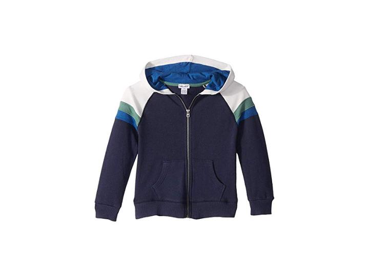 Splendid Littles Racing Stripe Hoodie Jacket (toddler) (true Navy) Boy's Coat